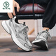 
Woodpecker Sneaker Men's Shoes 2025 Summer New Breathable Shock Absorbing Travel Jogging Shoes Casual Shoes Breathable Mesh Daddy Shoes Gray 42