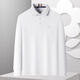 MONTAGUT pure cotton & classic lapel high-end long-sleeved polo shirt middle-aged business lapel men's T-shirt spring and autumn white M 48 170/88A 140Jin Jin equals 0.5 kg within