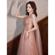 Remtin evening dress 2024 new light luxury niche high-end heavy industry banquet temperament celebrity fairy sense host female picture color 3XL