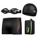 Li ning (li-ning) Schwimmstämme, Schwimmbrillen, Schwimmmütze, Schwimmbeutel-Set, modische Männer-Badeanzug, Schwimmausrüstung 333 Schwarzer XXL Myopia Style 400 Grad