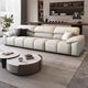 DUOFEI Kingdom Geothe Great Leather Sofa italien MINIMALISTIQUE MOWNIMAL MOWNI-PERSON PERSONNE DIRECT ROW APPARTEMENT 2025 NOUVEAU Meubles de salon Y728 Version de luxe de 3,2 mètres à rang direct direct [Modèle de latex] Emballage complet Couche de vache