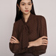 Eveli (eifini) Jiang Xin endorses Eveli's classic polka dot elegant streamer fashion versatile shirt 2025 winter new small top women's coffee M 105-115Jin Jin is equal to 0.5 kg
