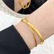 XMCK ancient double circle dot golden yellow bracelet shiny couple bracelet niche design versatile jewelry frosted double circle bracelet-57 size