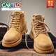 CARTELO leather Martin boots men's heightened retro British high-top work shoes men's high-end mid-top fur men's shoes autumn and winter brown inner height 39