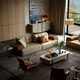 Leichte Luxusleder-Sofa Wohnzimmer 2024 Neues minimalistisch funktionelles Sofa Elektrisches Rückenlehre Luxushaus High-End-Anpassung Ecke 4.39m Modul 1421 S-Level Full Leder funktionales Sofa Titanium Schwarz