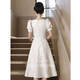 Seidler evening dress light luxury niche high-end engagement white daily wearable beautiful princess dress adult gift girl host off-white L (recommended 106-115 Jin [Jin equals 0.5 kg])