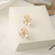 Bai Qixin women's pearl bow earrings without pierced ears niche high-end elegant light luxury earrings new birthday gift bow pearl earrings