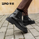 Zero Zero Martin Boots Winter New Black Lace-up Fleece Warm Leather Business Men's Boots Thick Sole Outdoor Boots Men Black [Wear-resistant Rubber Outsole] 42