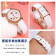 ADH白色女士手表带 适配卡西欧SHE-5010 5020 5023 LV-T01系列手表链 8806-钢色针扣 接口宽度12mm