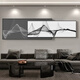 Huaixue abstract lines living room decoration painting light luxury Italian minimalist style sofa background wall superimposed high-end mural JD11949 120*40/120*50cm crystal diamond aluminum alloy black frame