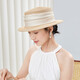 Siggi Strohhut Frauen Sommer flacher Top Sonnenschutzhut Flat Edge Urlaub Seaside Fashion Retro Stroh gewebter Sonnenhut Si95339 Meter