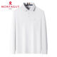 MONTAGUT pure cotton & classic lapel high-end long-sleeved polo shirt middle-aged business lapel men's T-shirt spring and autumn white M 48 170/88A 140Jin Jin equals 0.5 kg within