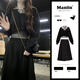 Han Lujiao (hanlujiao) autumn dress women's 2025 new style with a complete set of preppy style small age-reducing wear skirt suit black suit three-piece set M recommended 96-108 Jin Jin equals 0.5 kg