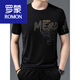 ROMON men's short-sleeved summer new loose ice silk tiger head casual print men's half-sleeved T-shirt men's trendy pure white 733. Letter tiger head 165/ M suggests 95-120Jin [Jin equals 0.5 kg]