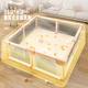Zhengcan Game Zaun Baby Wohnzimmer mit kriechender Matte auf dem Boden Baby Leitplankenpark Volle Set von Kinder im Haushaltszaun für Kinder [120*120] Khaki