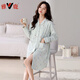 Yalu à manches longues à manches longues pour les femmes en été coton pur avec poitrine de poitrine cardigan simple pyjamas de printemps et d'automne vêtements de maison 2694 m (150-160 cm / 80-100jin [Jin est égal à 0,5 kg]))