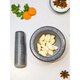 Fat Donglai natural stone garlic pounder stone mortar Chinese medicine grinder bluestone garlic press garlic mortar household granite water drop type medium polished lid