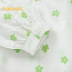 Balabala girls long-sleeved shirt fresh floral top sweet autumn dress white tone 120cm