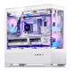 爱国者W60 海景房机箱 360水冷MATX台式电脑主机台式机无立柱全景房 白色【40CM显卡限长】
