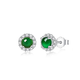 Zimuli S925 silver inlaid A-quality jade earrings, ice emperor green jade earrings, gift for girlfriend, round style