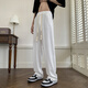 BAA AND BAA draped pants men's spring and summer trendy brand loose straight wide-leg pants 2025 new men's casual ice silk trousers black C138-OPX 2XL [Suggested 140-160Jin [Jin equals 0.5 kg]]