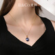 IL&CO Youke 520 Gift Blue Purple Mabe Beads 12MM Pendant with Pearl 925 Silver Necklace Blue Purple Mabe Beads 12MM