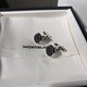 Montblanc Montblanc Montblanc Class Series Black Achate Steel Herrenmanschettenknöpfe reine schwarze Klasse Manschettenknöpfe