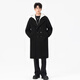 Mufan cotton autumn and winter thickened warm fake two-piece woolen coat men's casual large size loose long knee-length hooded windbreaker jacket black hat thickened XL suitable for 150 to 170 Jin Jin equals 0.5 kg
