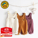 G.DUCKKIDS little yellow duck baby overalls for boys spring loose and comfortable baby pants for girls and children millet white (plus integrated fleece) 80 cm - openable, recommended height 70-80cm
