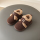 Girls' Birkenstock shoes, autumn and winter cotton wool shoes, plus velvet and thickened baby cotton shoes, boys' warm snow shoes, small leather shoes, 319 Khaki cotton 21, inner length 13cm