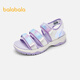 Balabala children's shoes children's sports sandals girls beach shoes summer sweet mesh breathable shoes Velcro pink purple 70005 36 (foot length 22.1-22.7/inner length 23.2)