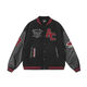 A Chock [Achock] National Trend American Retro Kontrast Baseball-Jacke Handtuchabdruck Neue Bomberjacke Trend WW728-Schwarz-hohe Qualität S 70-90Jin [Jin ist 0,5 kg]