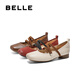 百丽（Belle）博主同款扣带时装玛丽珍鞋女2025春新优雅鞋D3Z1DAQ5 米白 37 (235mm)