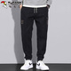 Woodpecker (TUCANO) casual pants for men in spring and summer loose trousers for men Korean style fashion workwear youth small feet trousers black XL