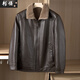 Chaoyunyue winter middle-aged men's velvet thickened leather jacket, dad's warm leather jacket, middle-aged and elderly winter clothes, grandpa's outfit, brown fur one piece 2XL 185/104A recommended 145-160Jin Jin equals 0.5 kg