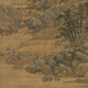 
Yuan Zhao Yong's boating pictures of ancient green landscape paintings scrolls and famous paintings replica antique paintings hanging paintings Yuan Wang Mengxi Mountain Gao Yi Picture 12212 40X68 cm (spraying painting heart size) Framed