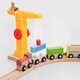 Leku Holzsimulationsauto Trägheit Handpush-Zug Holz Kinderspielzeug Tackle Kompatible Zugspuren Rotgrün blau Zug