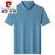 皮尔卡丹（pierre cardin）桑蚕丝短袖t恤男士夏季高端商务休闲真丝pol.o衫男装中袖针织 BY6218-豆绿 L 170【建议120-140斤】