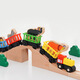 Leku Holzsimulationsauto Trägheit Handpush-Zug Holz Kinderspielzeug Tackle Kompatible Zugspuren Rotgrün blau Zug