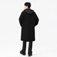 Mufan cotton autumn and winter thickened warm fake two-piece woolen coat men's casual large size loose long knee-length hooded windbreaker jacket black hat thickened XL suitable for 150 to 170 Jin Jin equals 0.5 kg