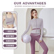 He Jiagong Yoga Wear Women's Autumn and Winter 2025 New Long-Sleeved Sports Fitness Pilates Training Jacket Running Top Autumn and Winter Three-piece Set Ivory White + Cocoa S