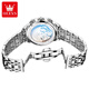 Olevs (Olevs) Chinesische Valentinstagsgeschenkwache für die mechanische Uhr für Männer vollautomatisch leuchtend wasserdichte Männer Uhr Multifunktion Hohlbohrer Männer Uhr Olevs-6621-Steel Strip Schwarz