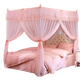 
Floor-standing mosquito net household 2024 new wedding bed tent three-door encrypted thickened wedding room pattern account 9923 pink 1 point 2m4 feet bed