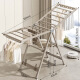 War rudder balcony clothes drying rack aluminum alloy household floor-standing baby clothes drying rod bedroom outdoor folding quilt artifact flagship 1.8 meters - gun gray - windproof strip + shoe holder