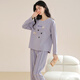 
Catman 100% pure cotton home clothes pajamas women's skin-friendly and comfortable modification neck lines long-sleeved pants can be worn outside suit autumn and winter [pure cotton + round neck style] 9904 Women's style L [Suggest weight 100-120 Jin [Jin equals 0.5 kg]]