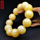 Amber style, one thing, one picture, one certificate, natural beeswax bracelet, men's amber bracelet, Russian white flower wax, flawless bracelet, 65.92g, bead diameter 21mm