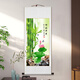 Ziwu Qian green bamboo hanging paintings bamboo report safety vertical scroll paintings new Chinese style living room study tea room entrance decoration painting green bamboo picture 10972 bamboo report safety overall size 96*218CM