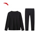 ANTA Warm Core Thermal Underwear Men's Antistatic Plus Velvet Winter Autumn Clothes Set Round Neck Tops and Pants