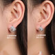Centenary Baojinxiang platinum pt950 ear hooks for women genuine car flower square platinum earrings plain platinum earrings super flash fashion earrings large width about 14.5mm weight about 1.9-2.1 grams