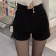Ge Shihui shorts autumn and winter girls hot pants hot pants winter black shorts plus velvet casual pants high-waisted shorts with boots high-waisted suit shorts plus velvet L